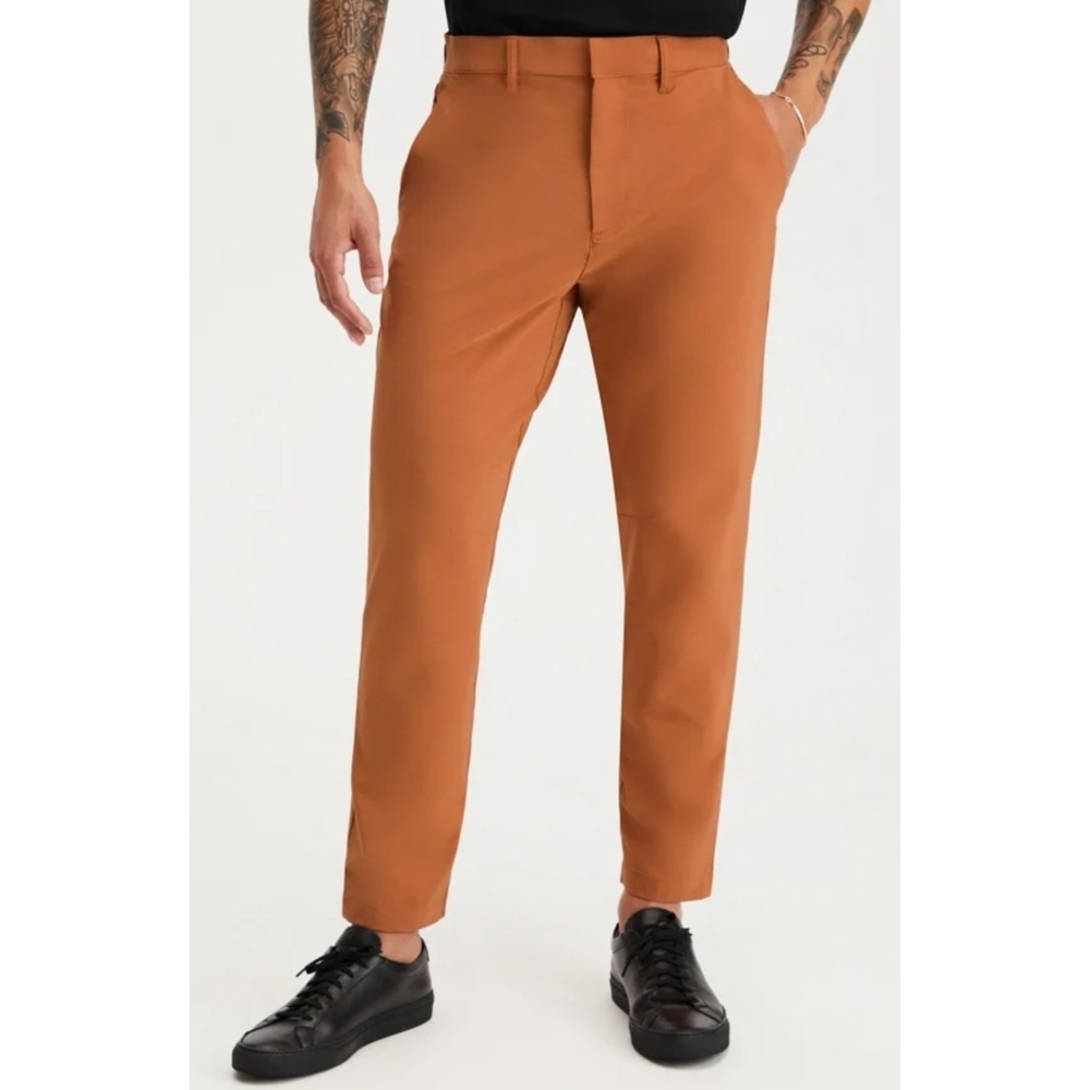 Fabletics Men's The Only Pant Tapered Leg Pockets Size XSmall Color Teak